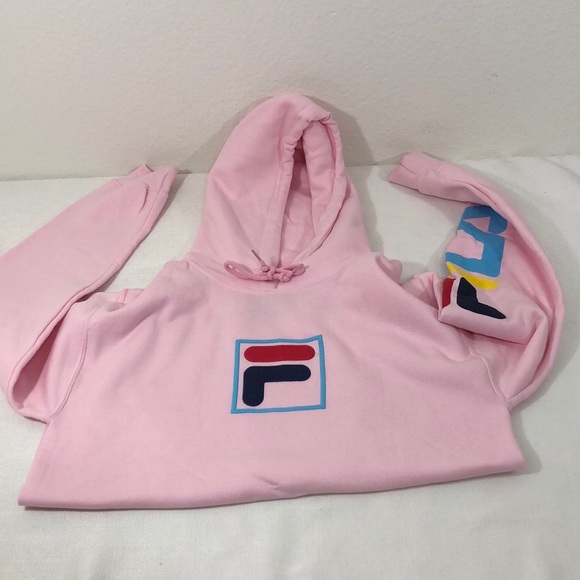 FILA Pink Hoodie Unisex Size medium new - Picture 3 of 7